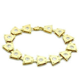 Matte Gold & Gold Brass Bracelet with AAA Grade CZ  in Clear