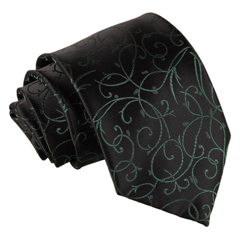 Swirl Classic Tie - Black & Green