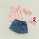 Baby Influencer With Bow And Shorts 3pcs Set