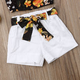 Summer Floarl Top & White Shorts
