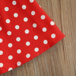 Sleeveless White Top & Spotted Red Skirt